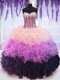 Sleeveless Lace Up Floor Length Beading and Ruffles and Ruffled Layers Quinceanera Gown
