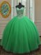 Sumptuous Green Sweet 16 Quinceanera Dress Military Ball and Sweet 16 and Quinceanera and For with Beading Sweetheart Sleeveless Lace Up