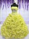Custom Made Yellow Green Strapless Lace Up Beading Sweet 16 Dress Sleeveless