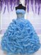 Stylish Strapless Sleeveless Organza 15th Birthday Dress Beading Lace Up