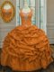 Exquisite Orange Straps Lace Up Beading and Pick Ups Quinceanera Gowns Sleeveless