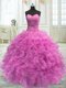 Lilac Sleeveless Beading and Ruffles Floor Length Sweet 16 Quinceanera Dress