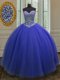 New Arrival Royal Blue Sleeveless Tulle Lace Up 15 Quinceanera Dress for Military Ball and Sweet 16 and Quinceanera