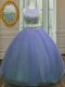 Scoop Sleeveless Zipper Floor Length Ruffled Layers and Sashes ribbons Quinceanera Gown