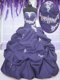 Lavender Ball Gowns Appliques and Pick Ups Ball Gown Prom Dress Lace Up Taffeta Sleeveless Floor Length