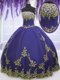 Purple Sleeveless Tulle Zipper Sweet 16 Quinceanera Dress for Military Ball and Sweet 16 and Quinceanera