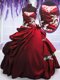 Appliques and Pick Ups Vestidos de Quinceanera Wine Red Lace Up Sleeveless Floor Length