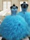 Colorful Scoop Sleeveless Lace Up Vestidos de Quinceanera Baby Blue Tulle Colorful Scoop Sleeveless Lace Up Vestidos de Quinceanera Baby Blue Tulle