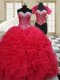 Vintage Sleeveless Beading Lace Up Quinceanera Gown