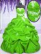Spectacular Taffeta Lace Up Quinceanera Dresses Sleeveless Floor Length Appliques and Pick Ups