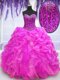 High End Sleeveless Beading and Ruffles Lace Up Quinceanera Dresses