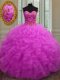 Fashionable Sleeveless Beading and Ruffles Lace Up Quinceanera Dresses