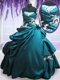 Flirting Teal Lace Up 15 Quinceanera Dress Appliques and Pick Ups Sleeveless Floor Length