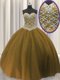Captivating Brown Ball Gowns Beading 15 Quinceanera Dress Lace Up Tulle Sleeveless Floor Length Captivating Brown Ball Gowns Beading 15 Quinceanera Dress Lace Up Tulle Sleeveless Floor Length