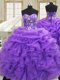 Fantastic Floor Length Purple Quinceanera Dresses Sweetheart Sleeveless Lace Up
