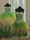 Three Piece Multi-color Sleeveless Tulle Lace Up Quinceanera Dress for Military Ball and Sweet 16 and Quinceanera
