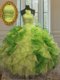 Strapless Sleeveless Vestidos de Quinceanera Floor Length Beading and Ruffles Multi-color Organza