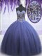 Modern Purple 15 Quinceanera Dress Military Ball and Sweet 16 and Quinceanera and For with Beading Sweetheart Sleeveless Lace Up Modern Purple 15 Quinceanera Dress Military Ball and Sweet 16 and Quinceanera and For with Beading Sweetheart Sleeveless Lace Up