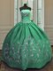 Cute Ball Gowns Ball Gown Prom Dress Green Strapless Satin Sleeveless Floor Length Lace Up
