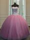 Fabulous Beading Sweet 16 Dress Baby Pink Lace Up Sleeveless Floor Length