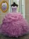 Pick Ups Floor Length Baby Pink Quinceanera Gowns Sweetheart Sleeveless Lace Up