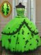 Top Selling Sleeveless Floor Length Appliques Lace Up 15 Quinceanera Dress with