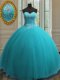 Floor Length Ball Gowns Sleeveless Aqua Blue Sweet 16 Quinceanera Dress Lace Up  Floor Length Ball Gowns Sleeveless Aqua Blue Sweet 16 Quinceanera Dress Lace Up