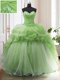 Clearance Organza Lace Up Sweet 16 Dress Sleeveless With Train Court Train Beading and Ruffled Layers
