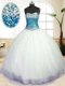 Great White Sweetheart Lace Up Beading Quince Ball Gowns Sleeveless
