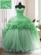 Super Ruffled Green Quinceanera Dress Sweetheart Sleeveless Sweep Train Lace Up