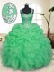 Pick Ups Straps Sleeveless Zipper Quinceanera Dress Organza