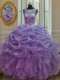 Scoop Organza Sleeveless Floor Length Vestidos de Quinceanera and Beading and Ruffles and Pick Ups