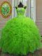 Sequins Straps Cap Sleeves Lace Up 15 Quinceanera Dress Organza