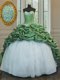 Sweetheart Sleeveless Organza and Taffeta 15 Quinceanera Dress Beading and Appliques and Pick Ups Sweep Train Lace Up