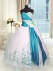 Attractive Sweetheart Sleeveless Lace Up Sweet 16 Quinceanera Dress White Organza