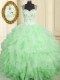 Straps Lace Up Beading and Ruffles Sweet 16 Dress Sleeveless