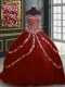 With Train Ball Gowns Sleeveless Burgundy Quinceanera Gown Brush Train Lace Up