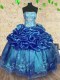 Fancy Organza Sleeveless Floor Length Quinceanera Dress and Beading and Embroidery and Ruffles