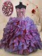 Sleeveless Lace Up Floor Length Beading and Ruffles 15 Quinceanera Dress