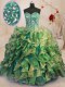 Sleeveless Beading and Ruffles Lace Up Quinceanera Gowns