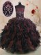 Custom Design Multi-color Sleeveless Beading and Ruffles Floor Length Quinceanera Dress