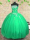 Strapless Sleeveless Tulle Quinceanera Dresses Embroidery and Ruching Lace Up