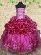 Pick Ups Floor Length Ball Gowns Sleeveless Fuchsia Quinceanera Gowns Lace Up