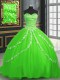 Exceptional Sleeveless Tulle With Brush Train Lace Up Quinceanera Dress in with Beading and Appliques