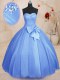 Wonderful Ball Gowns Quinceanera Gown Light Blue Sweetheart Tulle Sleeveless Floor Length Lace Up