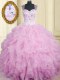 Hot Selling Floor Length Lilac Vestidos de Quinceanera Straps Sleeveless Zipper