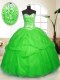 Fashion Sweetheart Sleeveless Tulle Sweet 16 Dresses Sequins and Pick Ups Lace Up