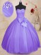 Deluxe Floor Length Lavender Sweet 16 Dress Sweetheart Sleeveless Lace Up