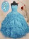 Sleeveless Lace Up Floor Length Beading and Ruffles and Ruching Sweet 16 Dress