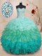 Exquisite Multi-color Sleeveless Beading and Ruffles Floor Length Sweet 16 Dresses
